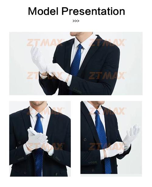 工厂店批发防滑柔软白色棉手套用于个人护理服装礼仪工作手套